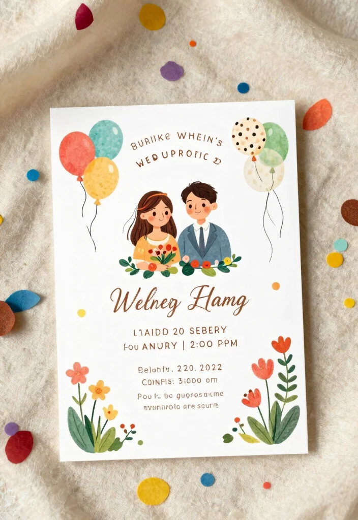 17 Custom Elegant Wedding Invitations That Perfectly Match Your Wedding Theme! - 6. Whimsical Vibes: Illustrated Invitations 1