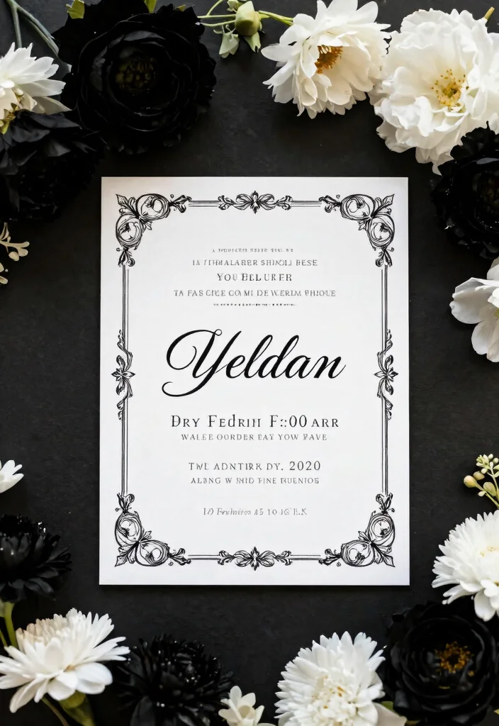 17 Custom Elegant Wedding Invitations That Perfectly Match Your Wedding Theme! - 7. Timeless Sophistication: Classic Black and White 1