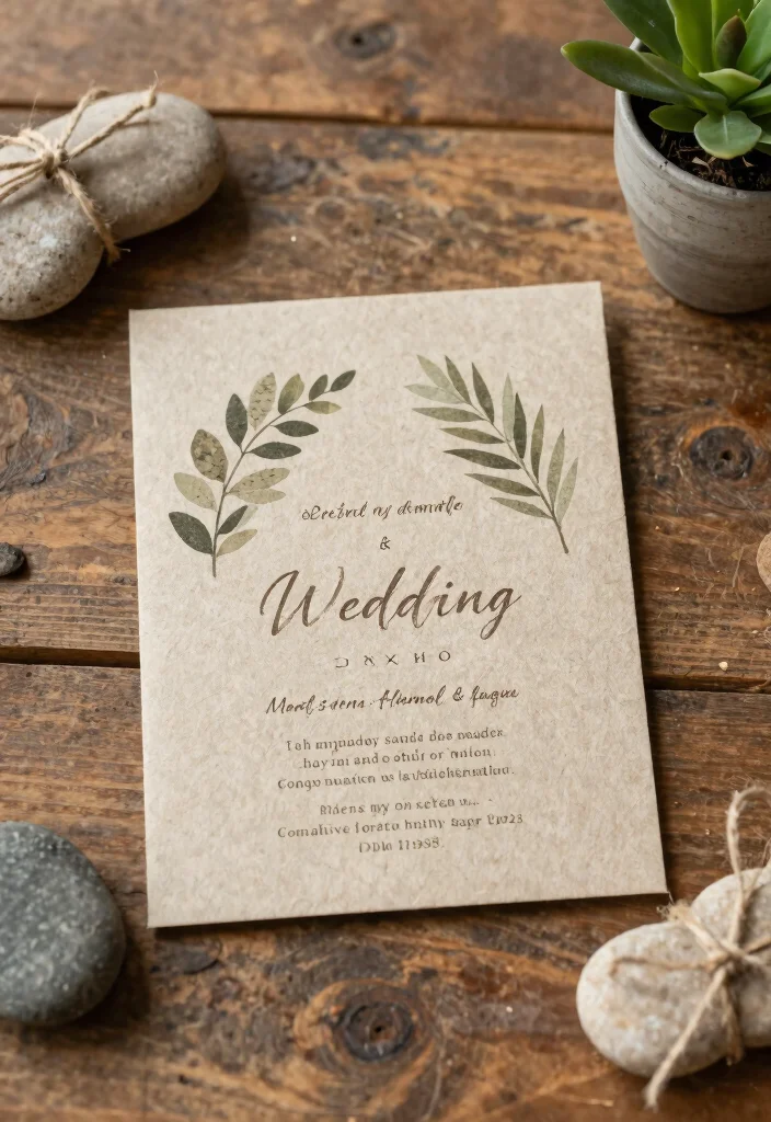 17 Custom Elegant Wedding Invitations That Perfectly Match Your Wedding Theme! - 9. Eco-Friendly: Recycled Paper Invitations 1