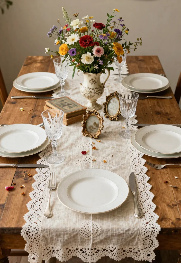 17 Vintage Decor Ideas for Your Dream Wedding Theme (Don't Miss #5!) - 1. Timeless Lace Table Settings 1