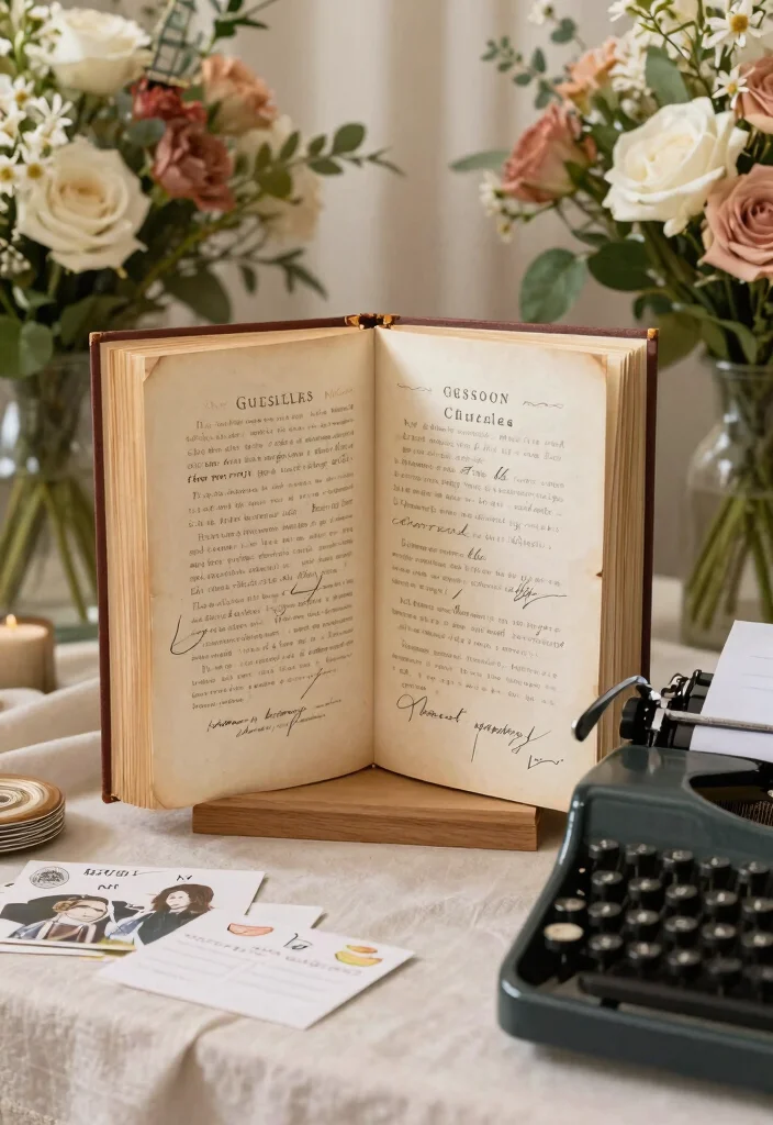 17 Vintage Decor Ideas for Your Dream Wedding Theme (Don't Miss #5!) - 15. A Vintage-Inspired Guestbook 1