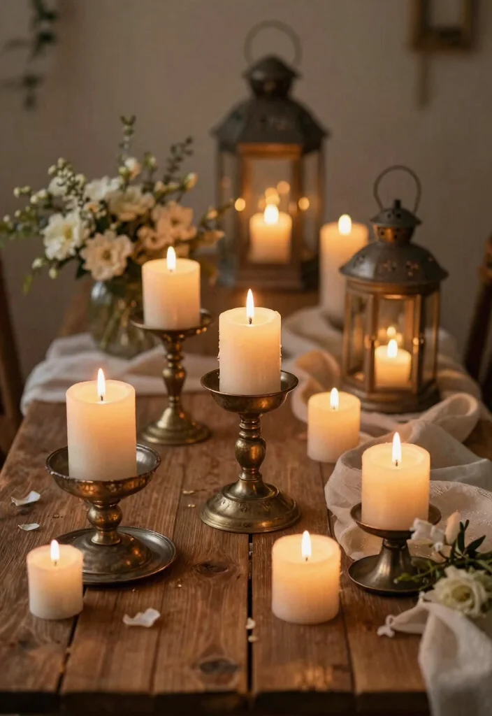 17 Vintage Decor Ideas for Your Dream Wedding Theme (Don't Miss #5!) - 7. Use of Vintage Candles and Holders 1