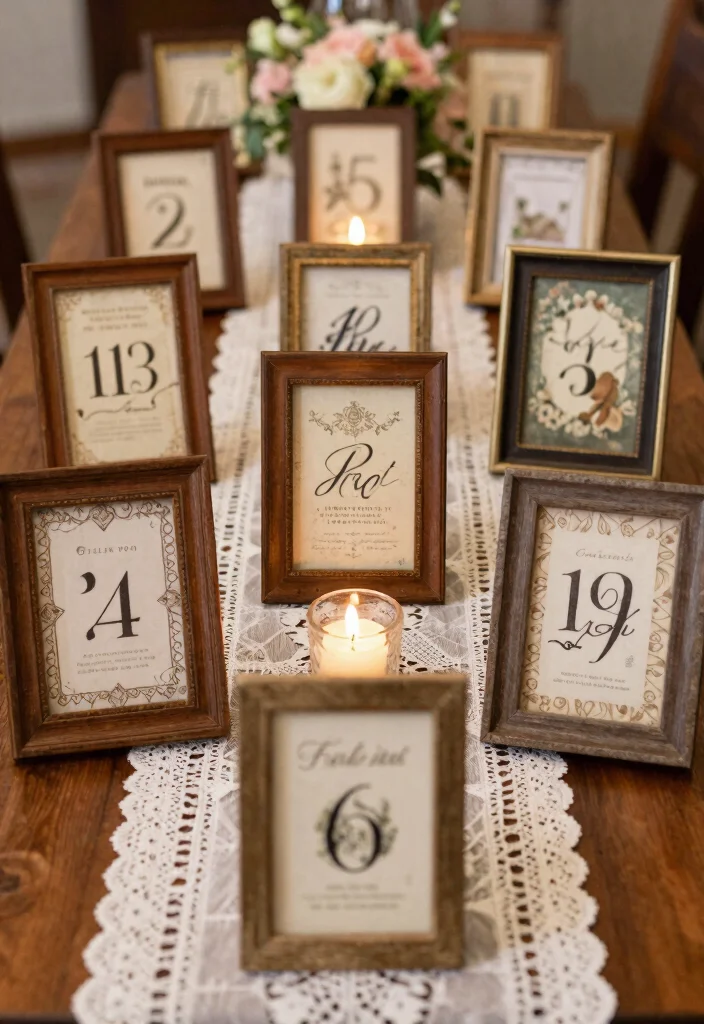 17 Vintage Decor Ideas for Your Dream Wedding Theme (Don't Miss #5!) - 8. Vintage-Inspired Table Numbers 1