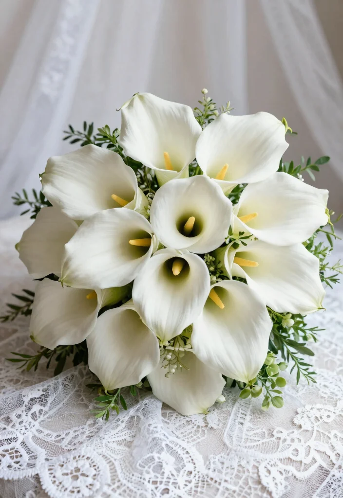 18 Stunning Bridal Flowers That Will Make Your Heart Skip a Beat (Check Out #3!) - 14. Elegant Calla Lily Designs 1