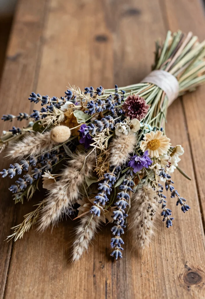 18 Stunning Bridal Flowers That Will Make Your Heart Skip a Beat (Check Out #3!) - 7. Dried Floral Beauty 1