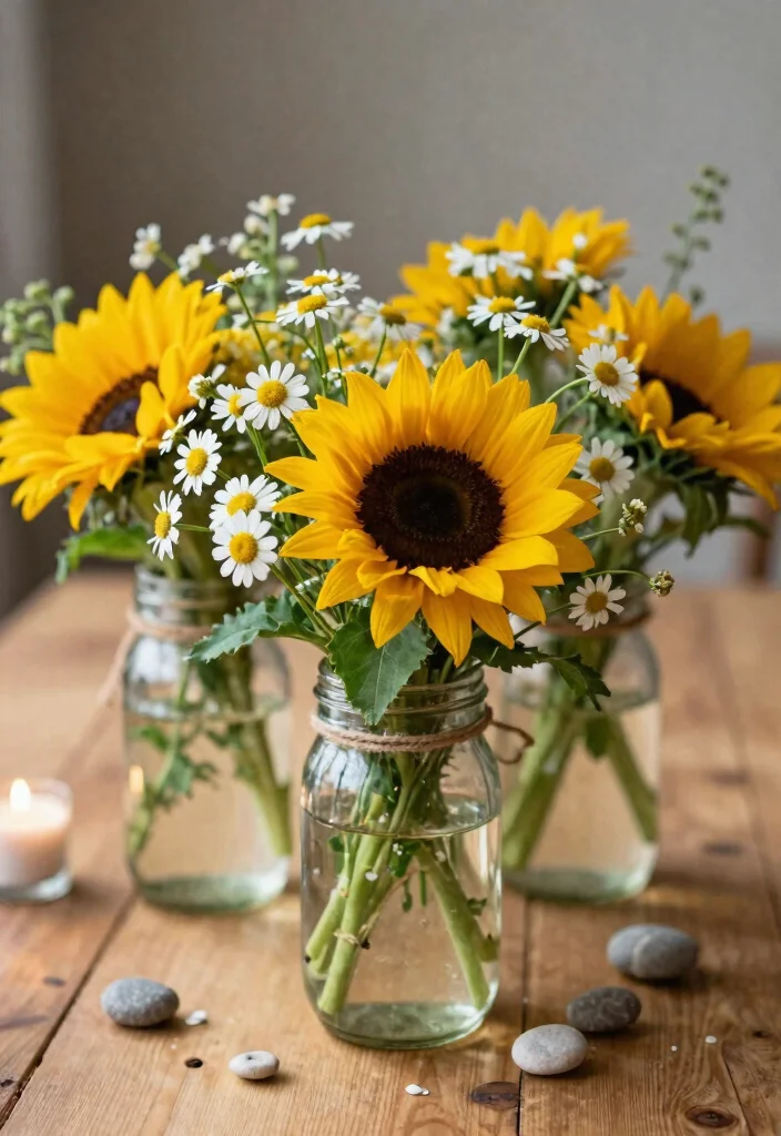 21 Themed DIY Wedding Decorations That Are Totally Eye-Catching! - 1. Rustic Mason Jar Centerpieces 1