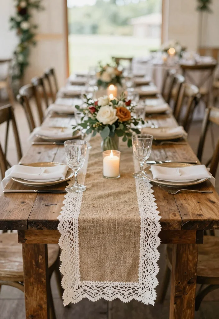 21 Themed DIY Wedding Decorations That Are Totally Eye-Catching! - 10. Rustic Table Runners 1
