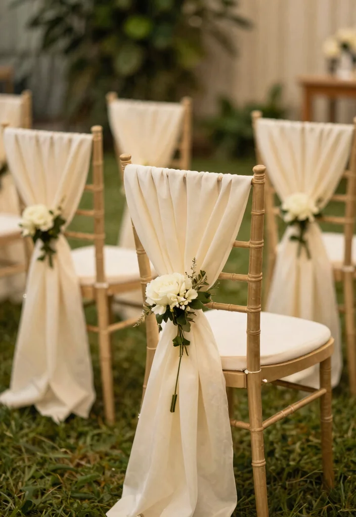 21 Themed DIY Wedding Decorations That Are Totally Eye-Catching! - 12. Elegant Chair Decor 1
