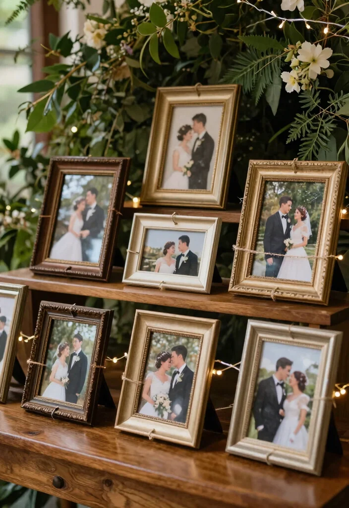 21 Themed DIY Wedding Decorations That Are Totally Eye-Catching! - 2. Vintage Photo Display 1