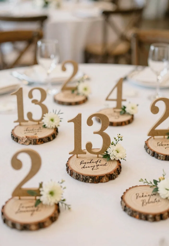 21 Themed DIY Wedding Decorations That Are Totally Eye-Catching! - 6. Charming Table Numbers 1