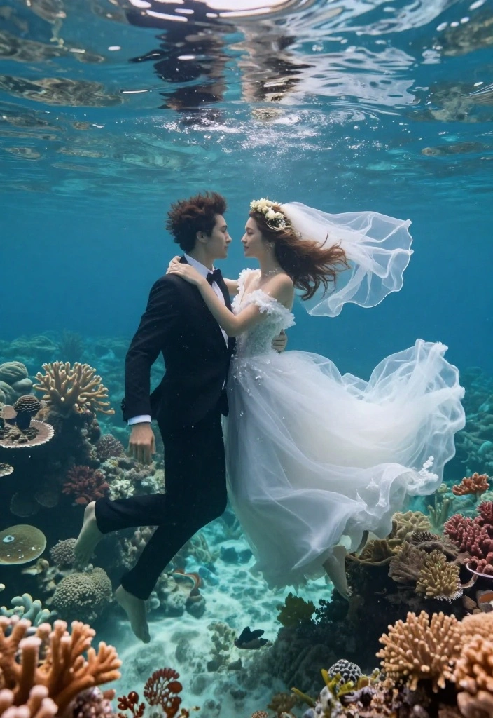 22 Tropical Destination Wedding Ideas That'll Make You Feel Like You're in Paradise! - 11. Underwater Photography 1