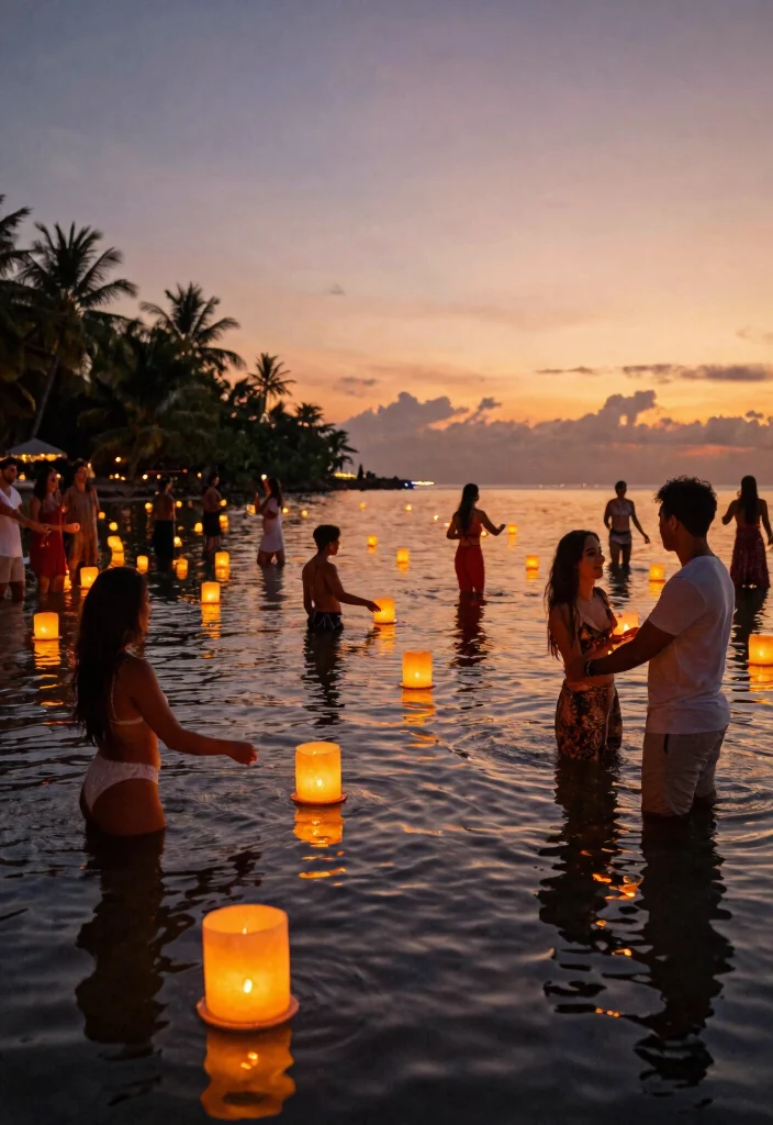 22 Tropical Destination Wedding Ideas That'll Make You Feel Like You're in Paradise! - 17. Floating Lanterns 1