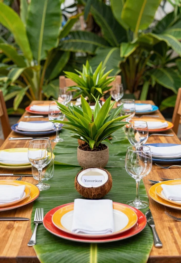 22 Tropical Destination Wedding Ideas That'll Make You Feel Like You're in Paradise! - 19. Tropical Table Settings 1