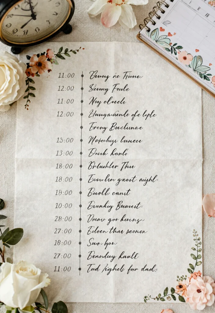 24 Must-Have Wedding Planning Checklists for the Perfect Bride (You Won't Want to Miss #15!) - 6. Wedding Day Timeline 1