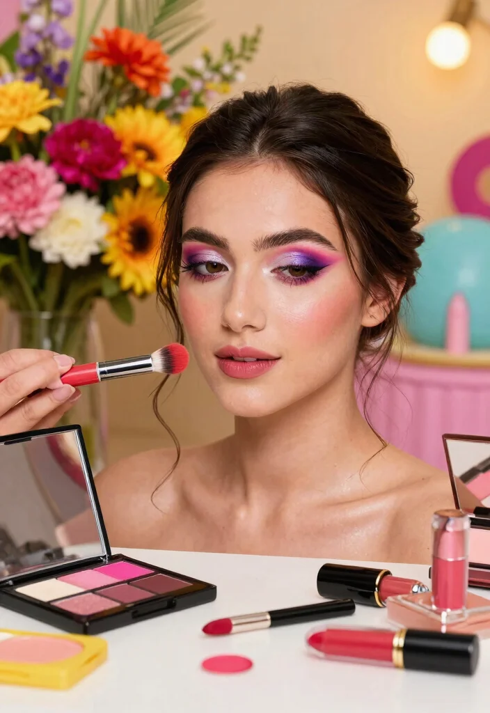 25 Gorgeous Bridal Makeup Ideas That Capture the Essence of Love (Wait Until You See #8!) - 14. Fresh and Fruity: Bright Pops of Color 1