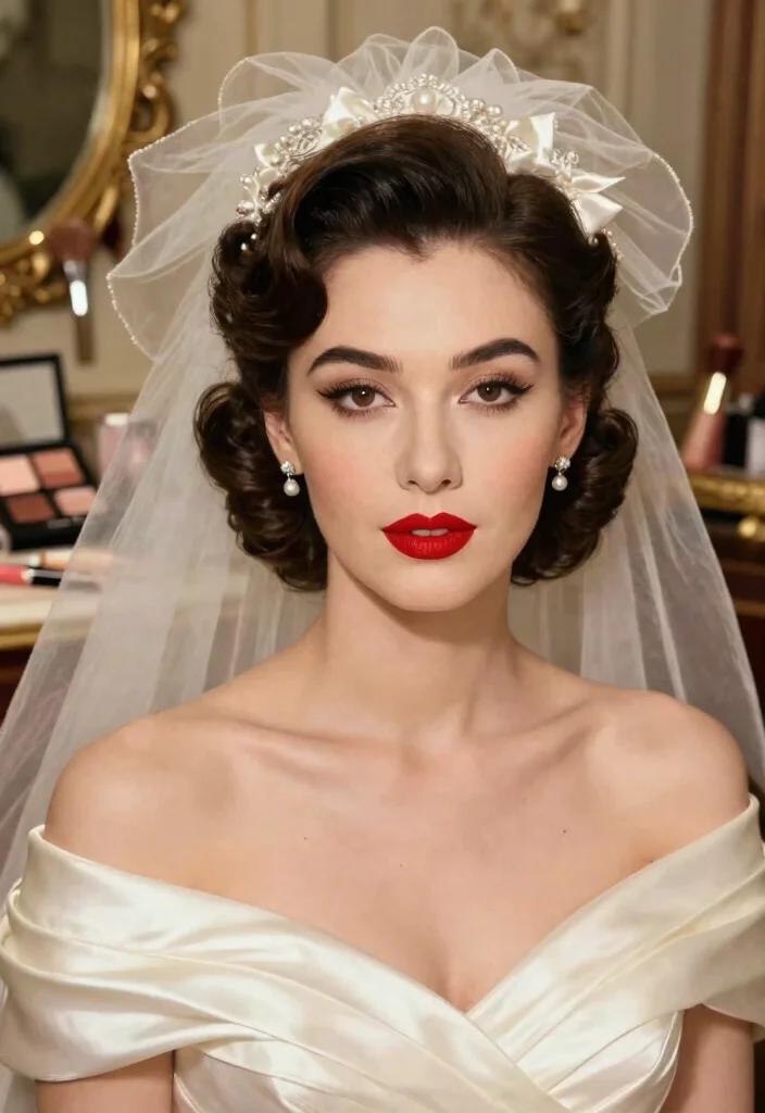 25 Gorgeous Bridal Makeup Ideas That Capture the Essence of Love (Wait Until You See #8!) - 6. Vintage Glamour: Classic Hollywood Style 1
