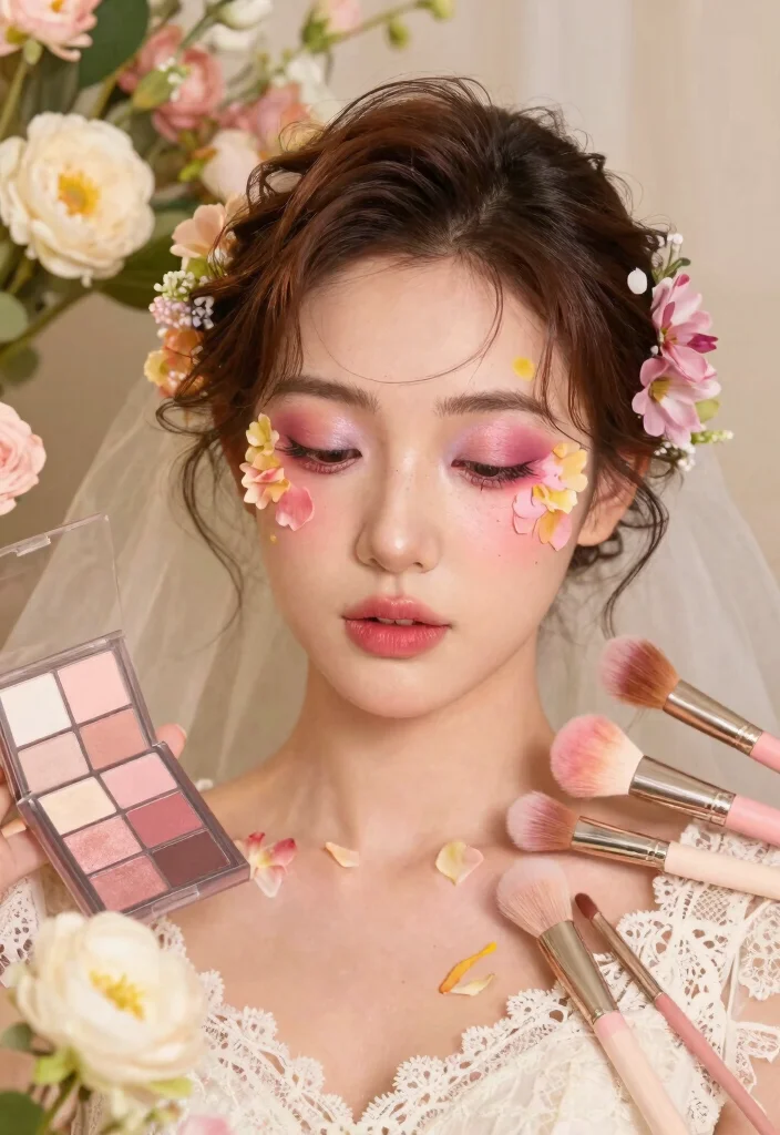 25 Gorgeous Bridal Makeup Ideas That Capture the Essence of Love (Wait Until You See #8!) - 9. Floral Infusion: Petal-Inspired Colors 1