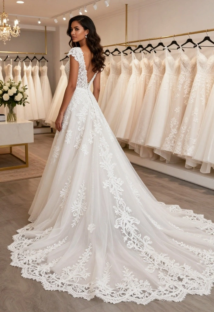 Explore 2024's Wedding Dress Trends: Modern Cuts and Timeless Elegance Await! - 10. The Return of the Train: Timeless Elegance 1
