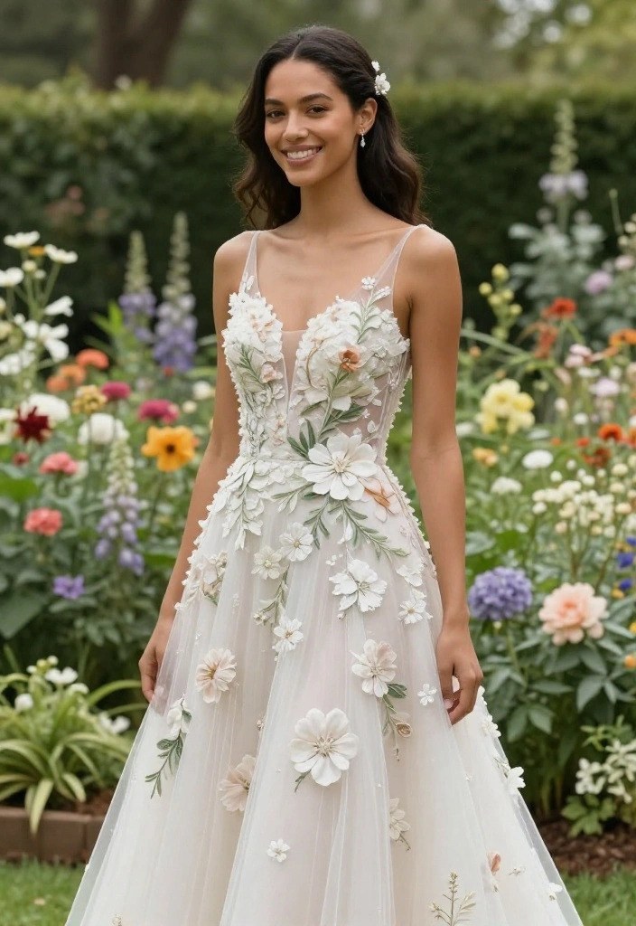Explore 2024's Wedding Dress Trends: Modern Cuts and Timeless Elegance Await! - 8. Nature-Inspired Elements: Earthy and Unique 1