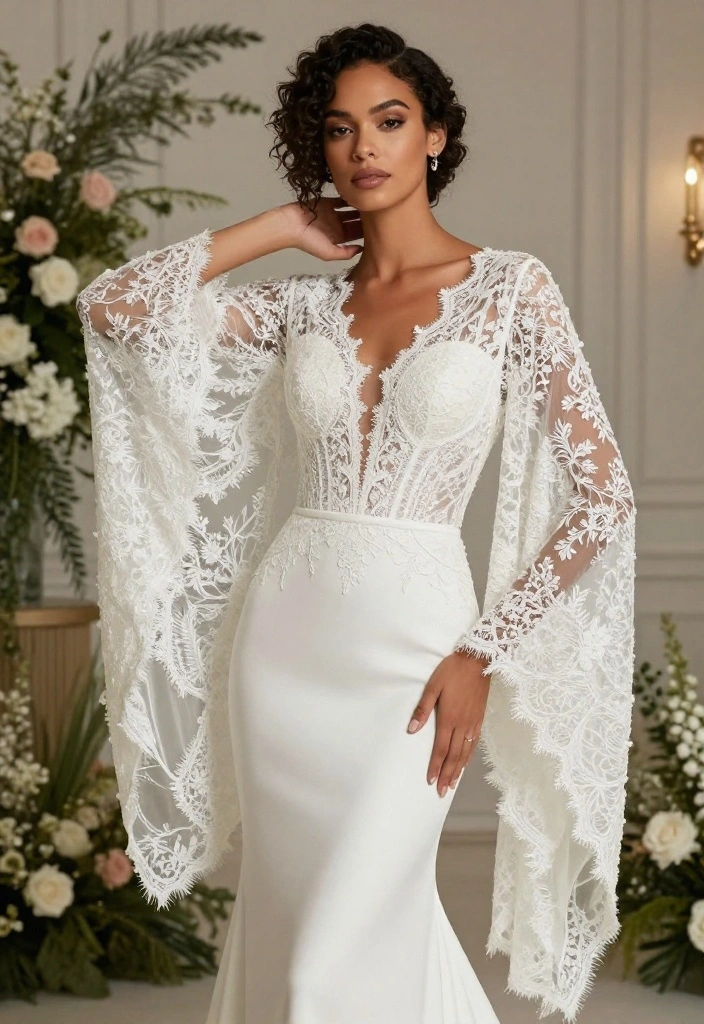 Explore 2024's Wedding Dress Trends: Modern Cuts and Timeless Elegance Await! - 9. Statement Sleeves: Bold and Beautiful 1
